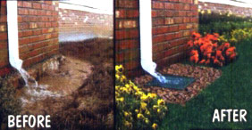 Yards By Us - Piping off gutter down spouts